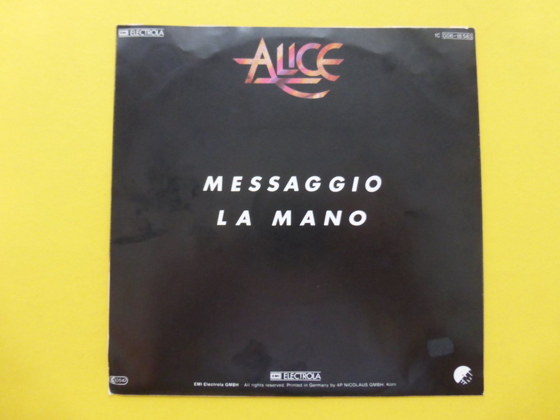 Dischi in vinile: Alice – Messaggio – Usato da Zürich venduto da Swiss57 1