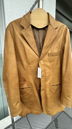 Beige Lederjacke