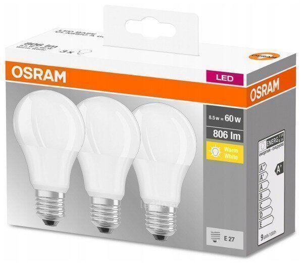 Osram Lampade: Osram Triopack E27 LED 8.5W = 60W – Nuovo e nell'imballaggio originale da Kottwil venduto da Crazyrolf