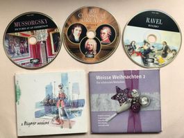 Sammlung von 5 CDs (4x Klassik & Weihnachtsmelodien)