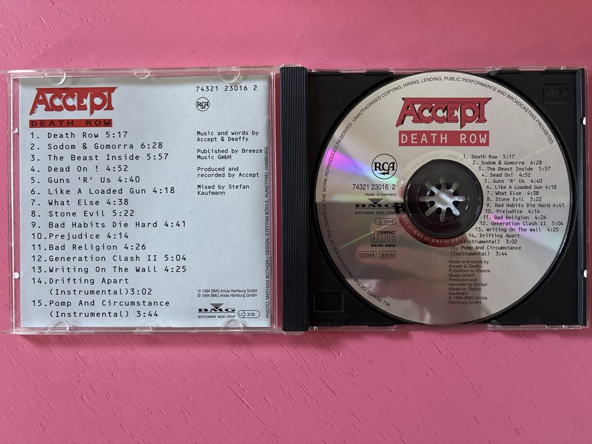 CD: Accept - Death Row – Usato da Lützelflüh-Goldbach venduto da Deiv4 2