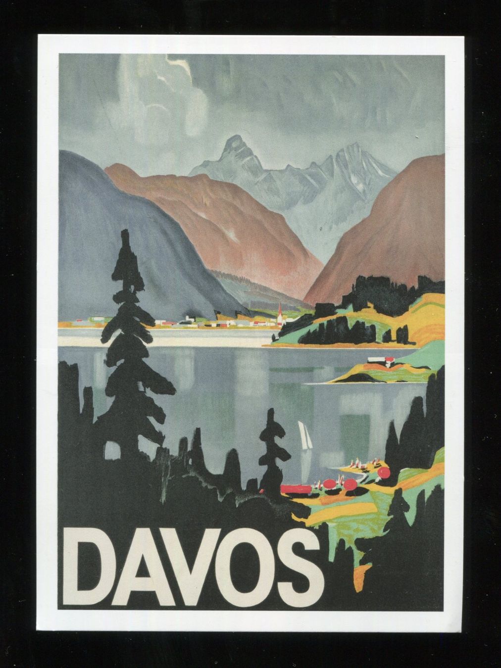 Cartoline postali: Davos, Künstlerkarte – Usato da Aarau venduto da Elmaar41