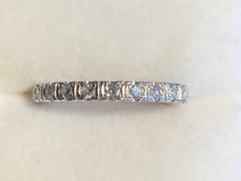 Platin Alliance Ring, 1.3 Karat Brillanten,  Art Deco