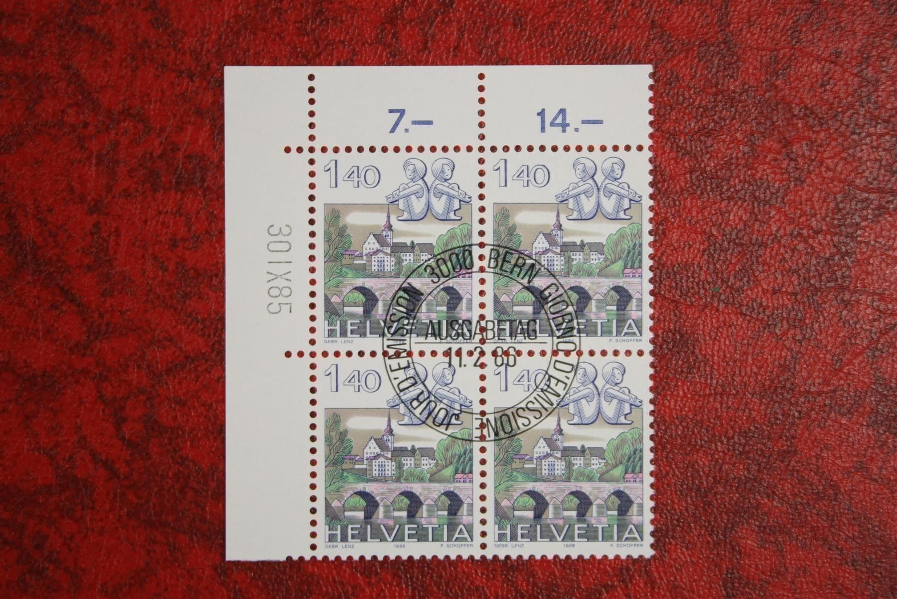 Tous les timbres: 1986: 683 4er-Block Et. mit Gummi – Neuf (Voir description) à Deitingen par Lglobi