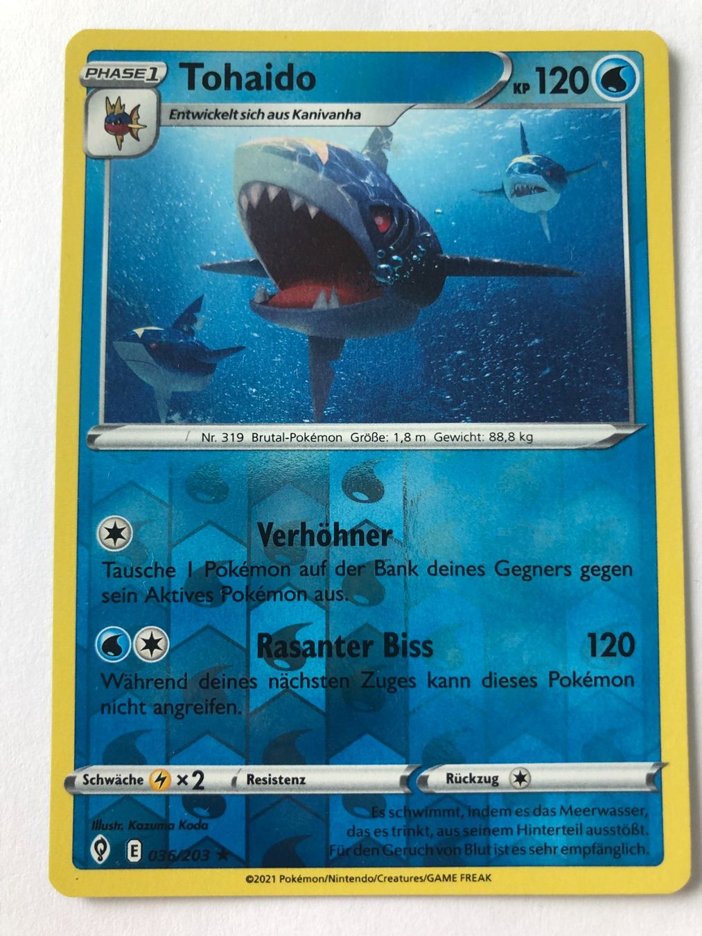Pokémon Carte collezionabili: Tohaido - Reverse Holo - Pokemon – Nuovo (secondo la descrizione) da Nussbaumen AG venduto da Pika-Shop