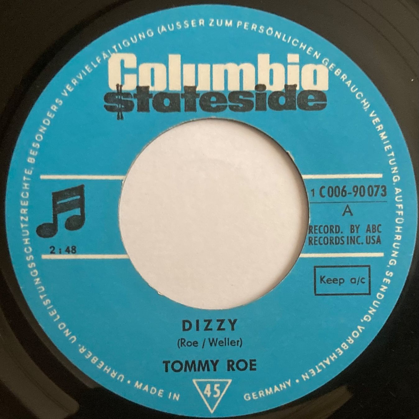 Dischi in vinile: TOMMY ROE - DIZZY / THE YOU I NEED – Usato da Poliez-Pittet venduto da Newtown-Records 2