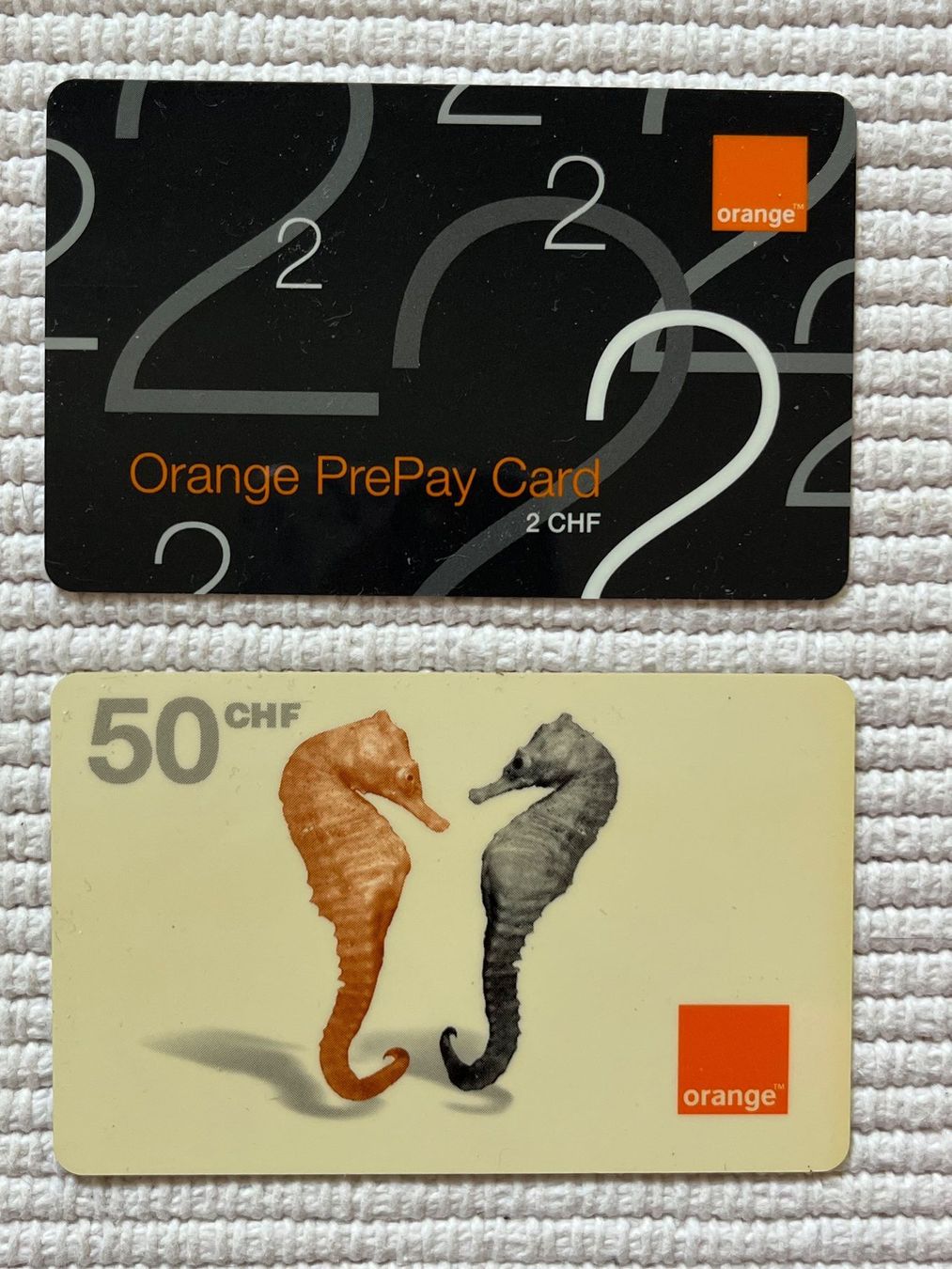 Cartes de téléphone: Orange PrePay Cards 2 CHF und 50 CHF – D'occasion à Zürich par Gurkis