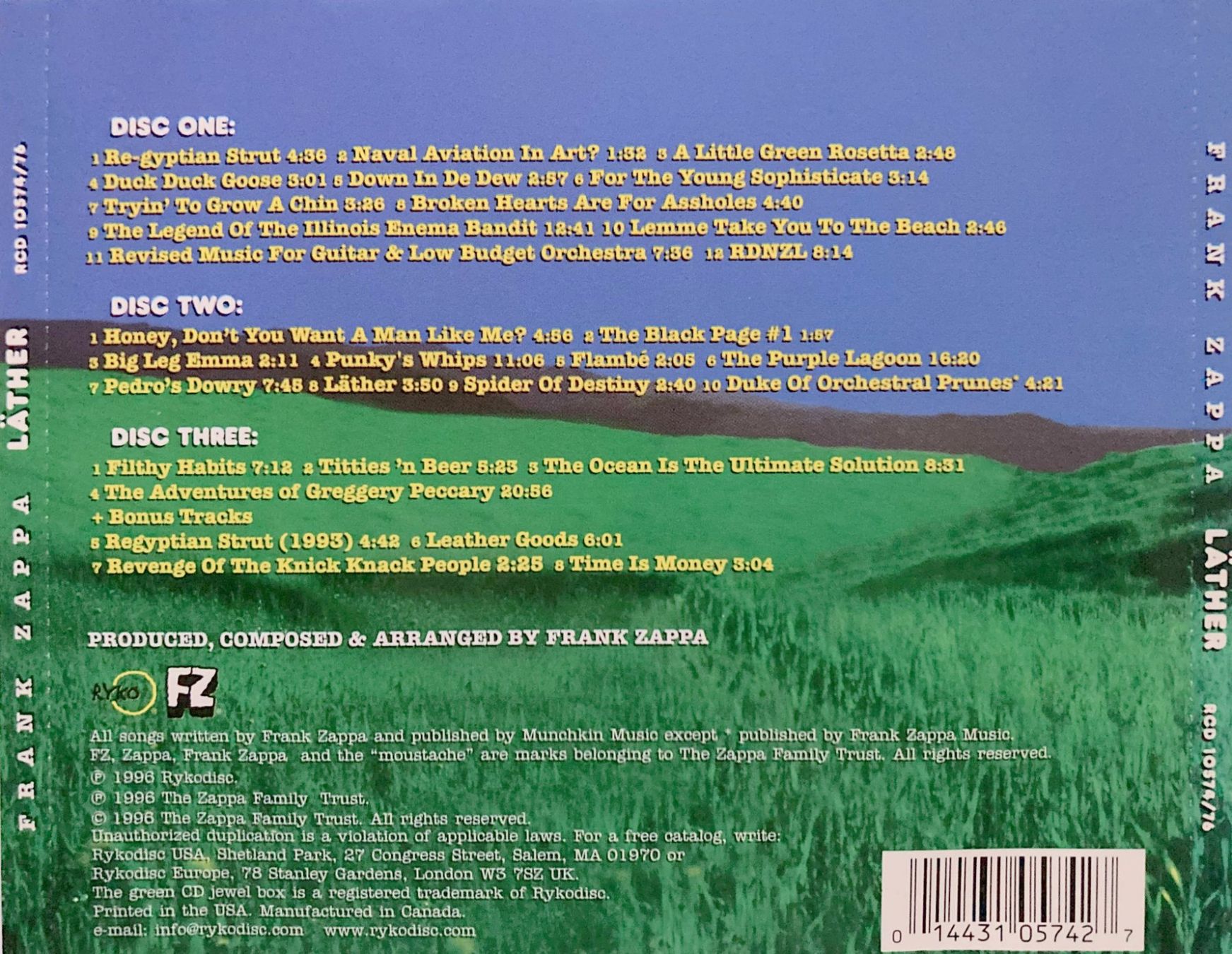 CDs: FRANK ZAPPA - LATHER – Gebraucht aus Bottens von hotter-than-hell 1