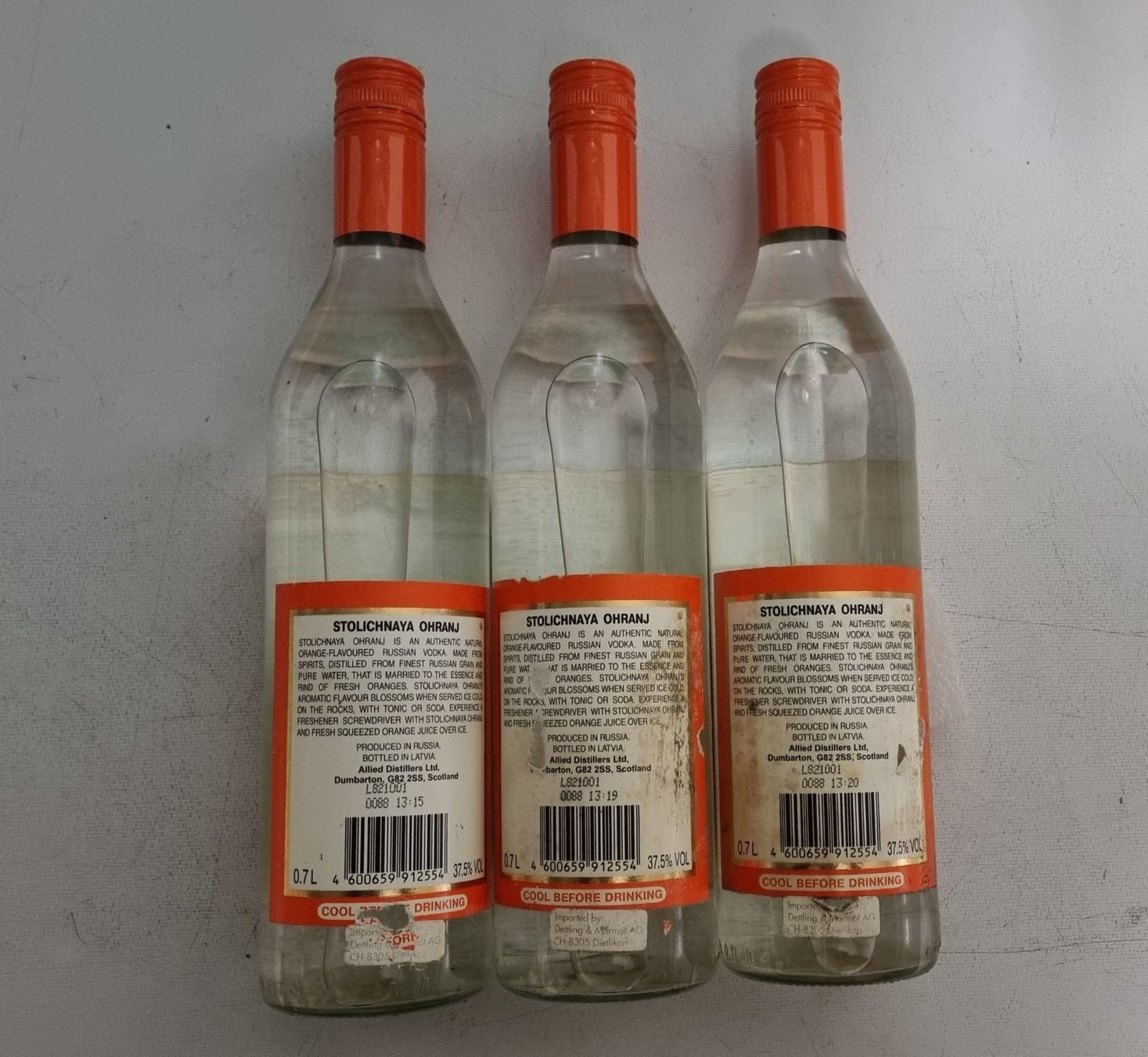 Spiritueux: STOLICHNAYA ORANGE VODKA 3 Flasche – Neuf (Voir description) à Schönenwerd par 1952kv 1