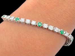 Tennis Armband Diamanten 1.9c Smaragde 0.65c 18k *S1819