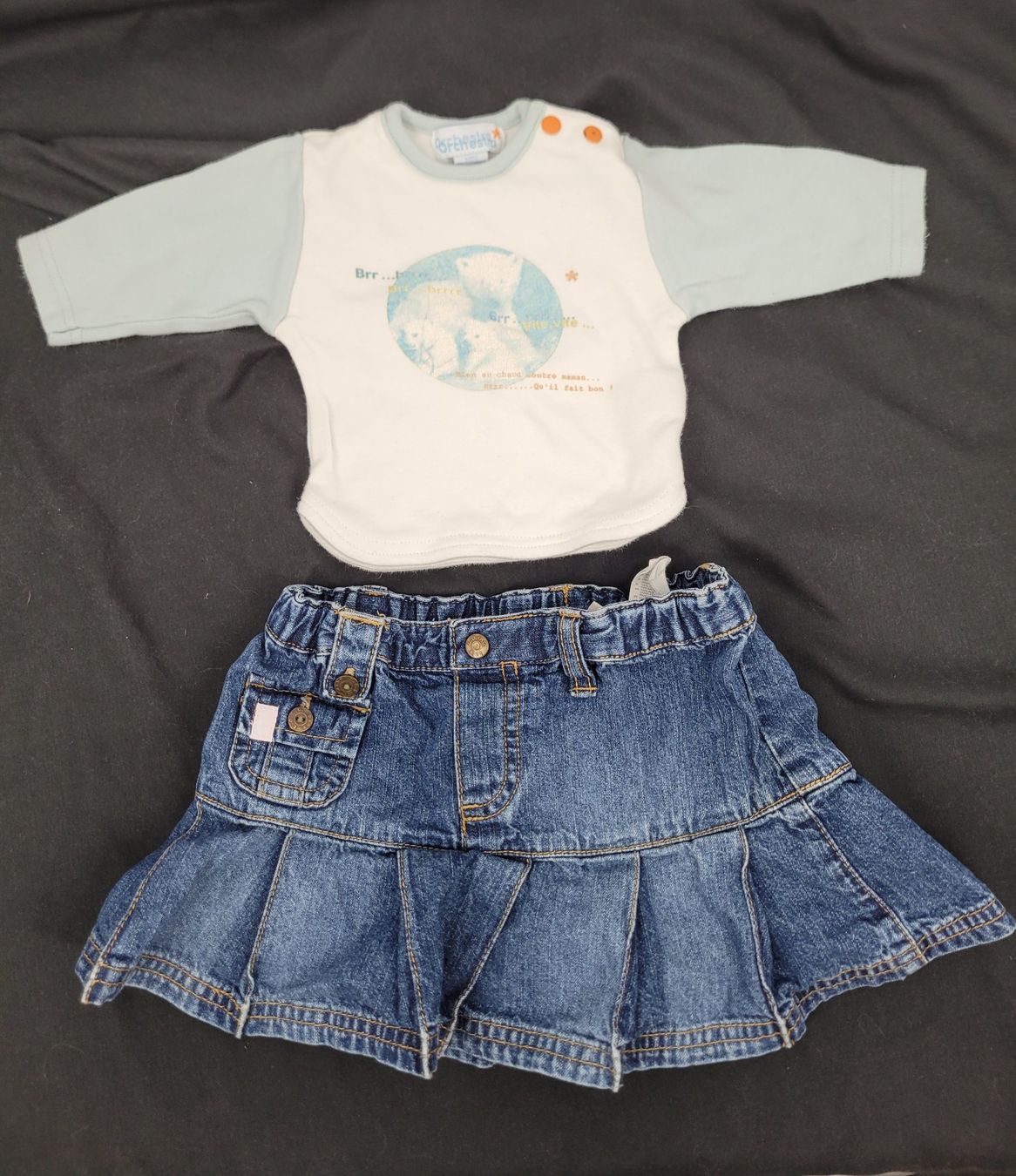 Kleiderpakete & -sets: Ensemble bébé Jupe en Jeans + Pull – Gebraucht aus Lausanne von PlusValue_Lausanne