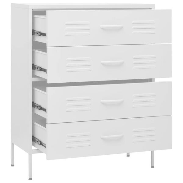 Cassettiere: Commode Blanc 80x35x101,5 cm Acier – Nuovo e nell'imballaggio originale da Palézieux venduto da bantouklan1 5
