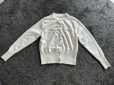 Schicke Strickjacke in Creme Viscose mix,Gr.S - Top Zustand!