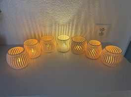 Lot de 7 photophores ambiance cosy avec led