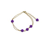 Edelstahl Armband 18K vergoldet Amethyst