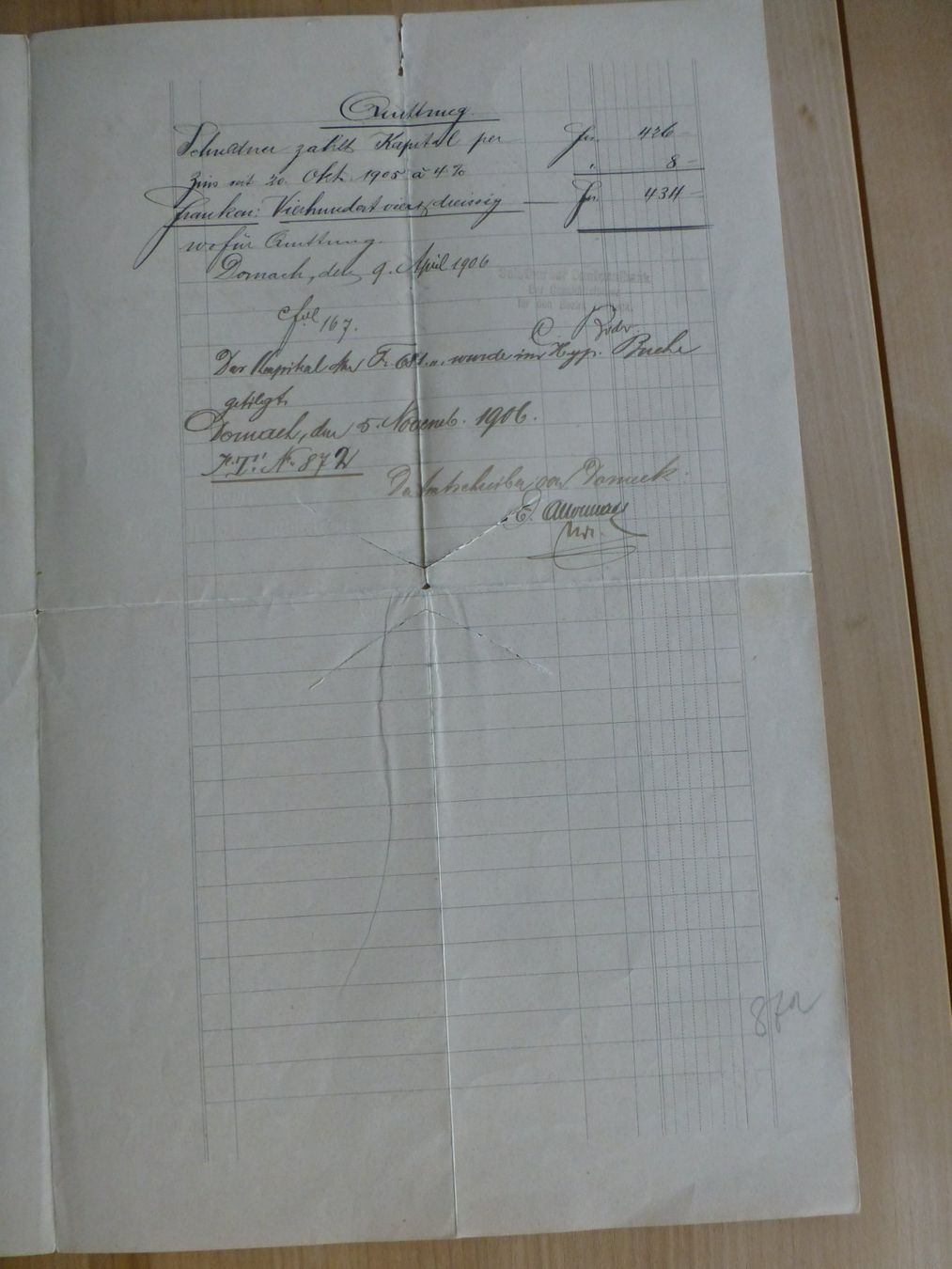Dokumente: Metzerlen Untere Höllmatt, KT. Solothurn 1906 – Gebraucht aus Bettlach von 1saurer 3