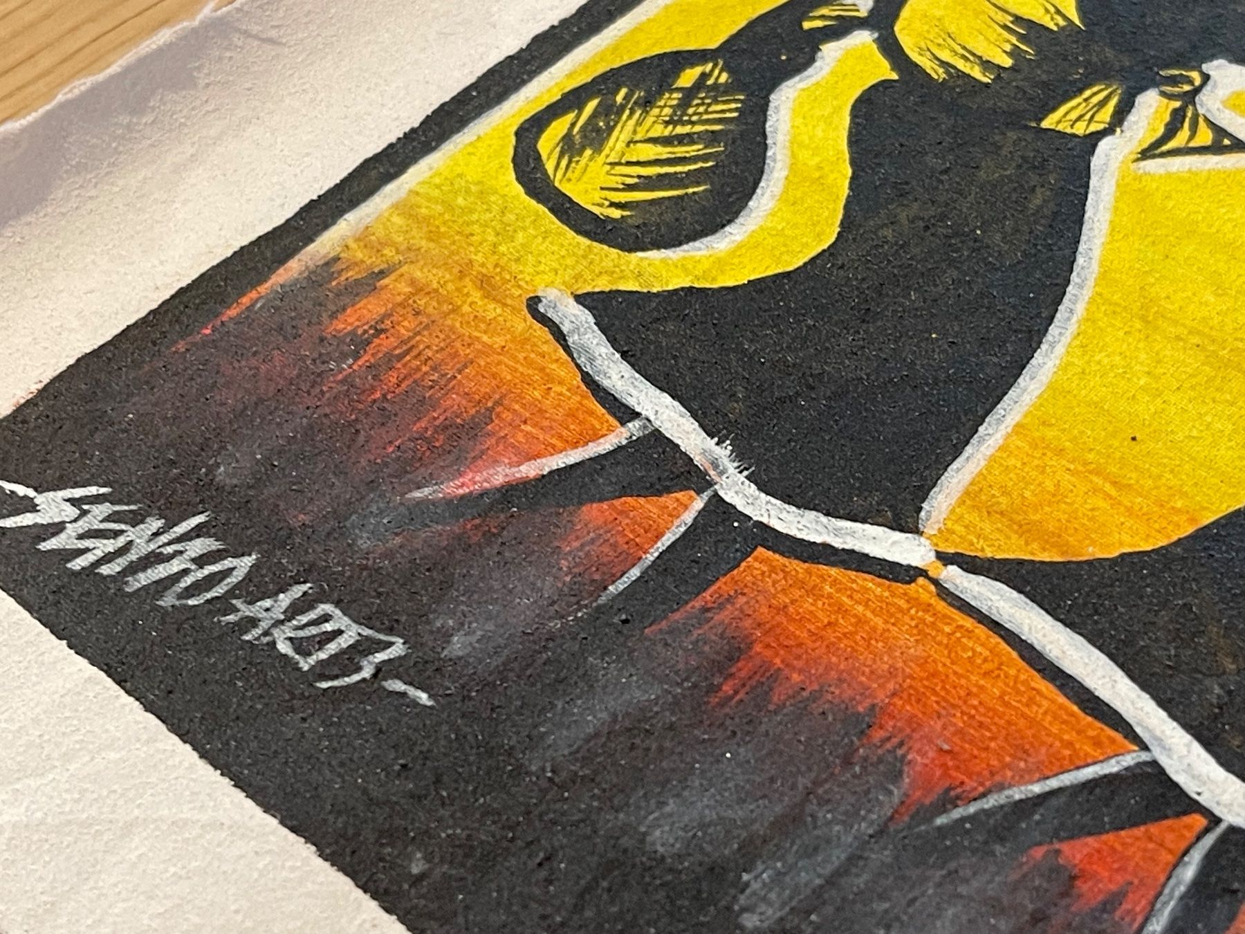 Dipinti: Bild Malawi Afrika handgemalt auf Leinenpapier – Usato da Meisterschwanden venduto da GleMar 2