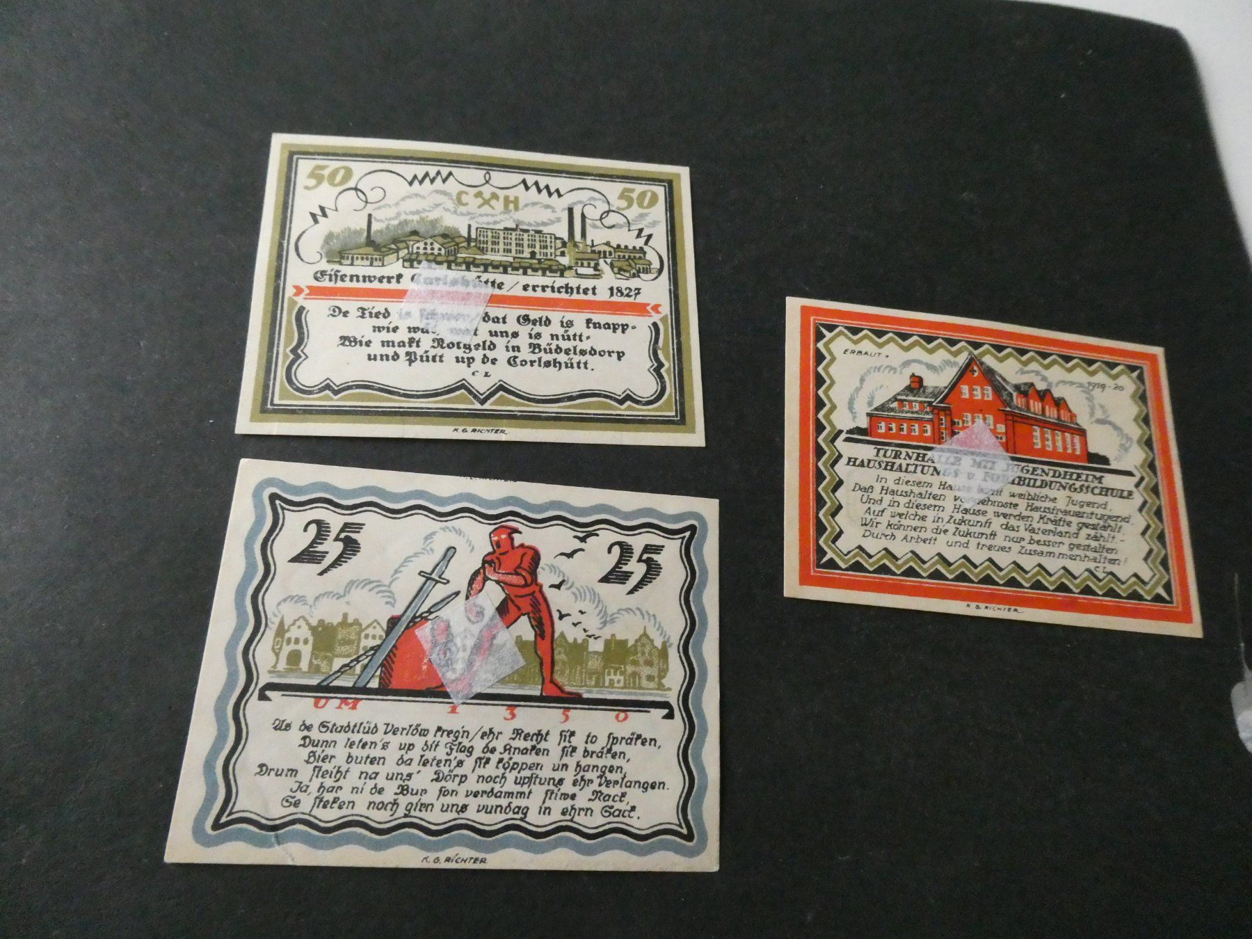 Banknoten: Dt. Reich, Büdelsdorf - Notgeldscheine – Gebraucht aus Hinterforst von rohusri 1
