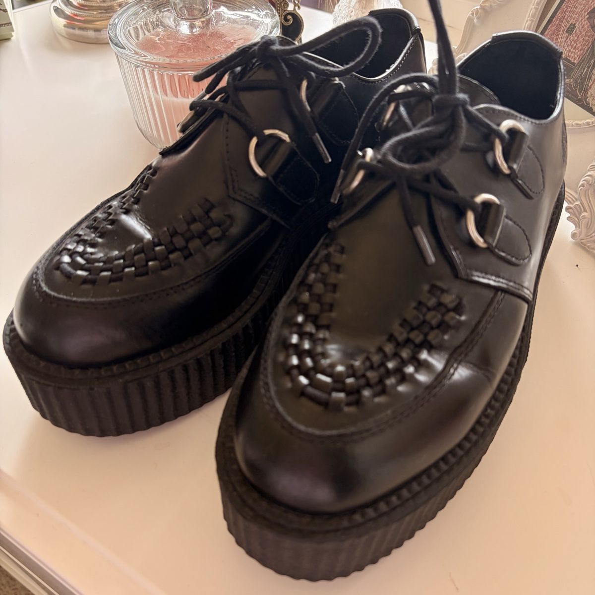 Damenschuhe: NEVERMIND Goth Leather Platform Creepers EU 38 – Neu (gemäss Beschreibung) aus Edlibach von Anyteaparty 1
