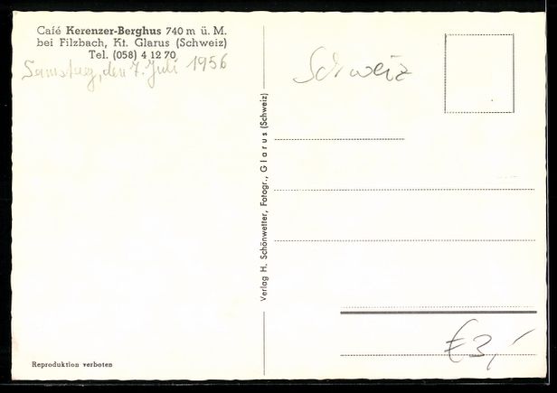 Cartes postales: Filzbach /Glarus, Blick auf den Wallense – D'occasion à Berlin par bartko-reher 1