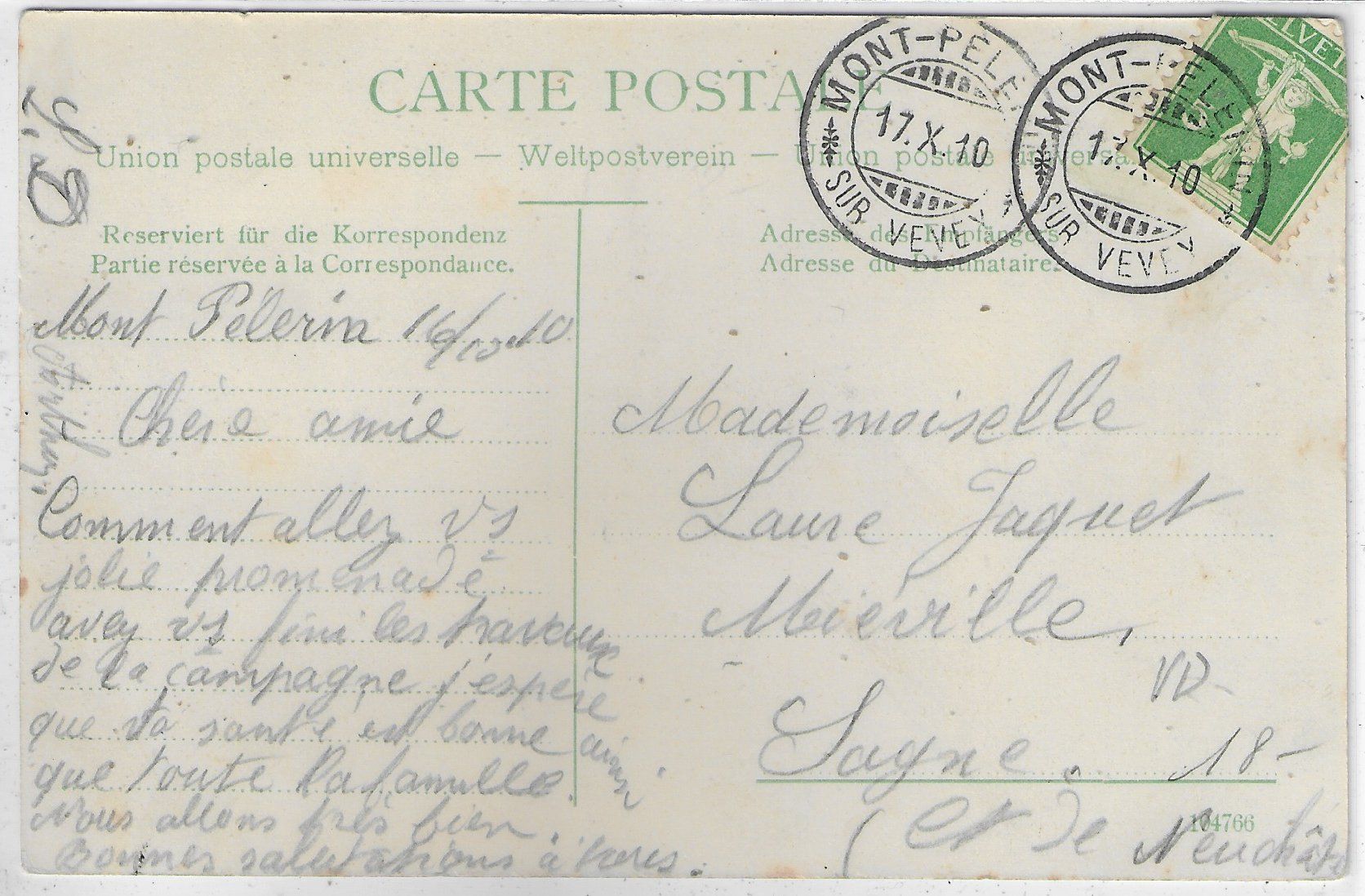 Cartoline postali: Vevey - Funiculaire du Mont Pelerin – Usato da Ettingen venduto da Kartenplanet 1