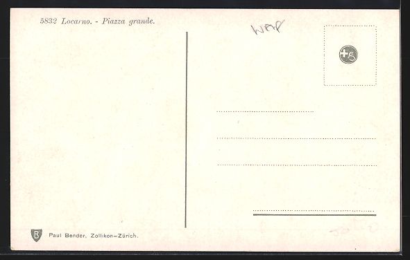 Cartoline postali: AK Locarno, Piazza grande – Usato da Berlin venduto da bartko-reher 1