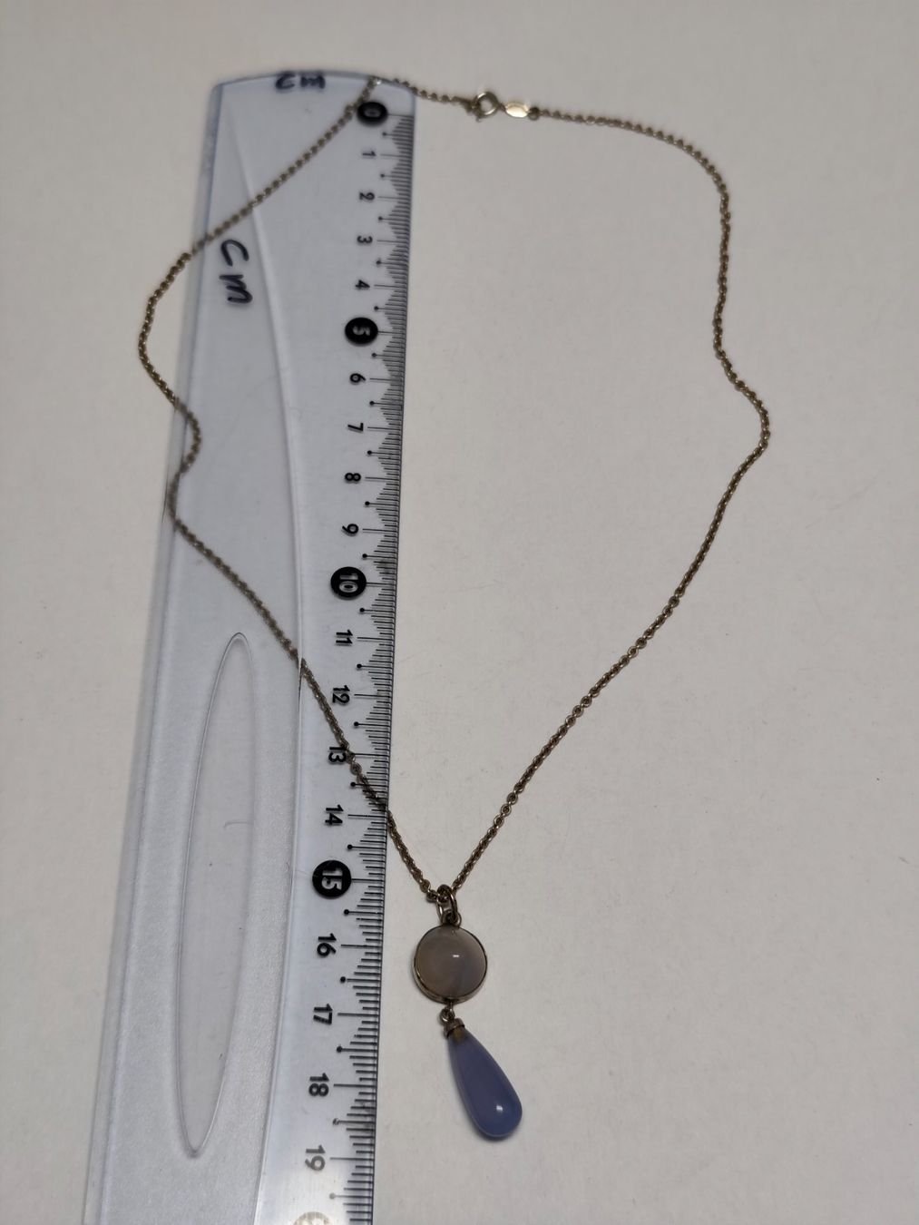 Catenine: Silberkette mit Chalcedon Anhänger Vintage #A8 – Usato da Châtelaine venduto da Tropic.Watch2 2