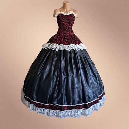 Ballkleid Brautkleid Abendkleid WGT Gothic Gr. M -L schwarz