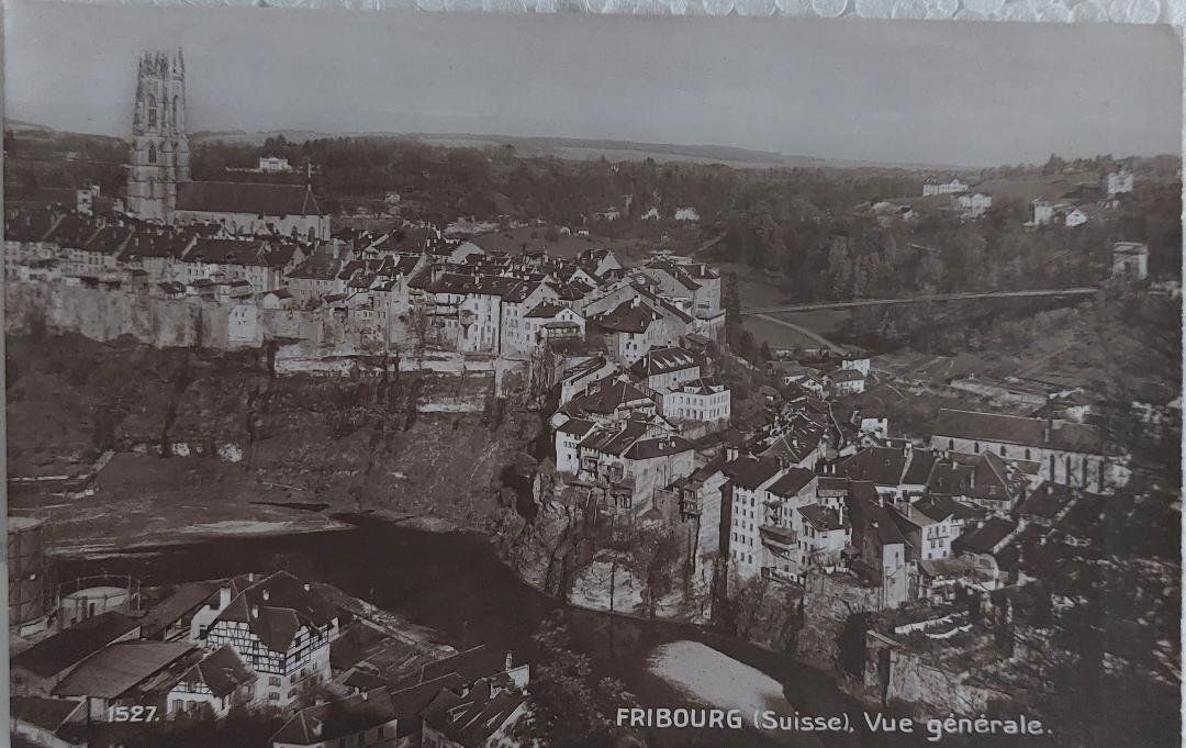 Ansichtskarten: FRIBOURG  -  Vue générale - 1916 – Gebraucht aus Delémont von Domdom1