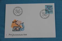 PTT, FDC, Pro Juventute, Kinder zeichnen, 25.11.1988