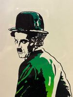 Charlie Chaplin Serigrafie Vagabund und das Kind handcolored