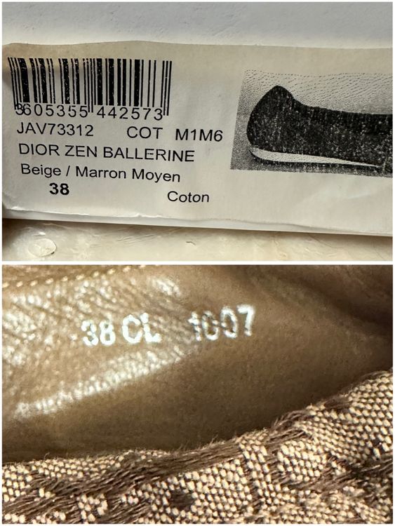 Dior Damenschuhe: CHRISTIAN DIOR oblique logo zen ballerinas, 38 – Neu (gemäss Beschreibung) aus Wermatswil von Alkinoe 7