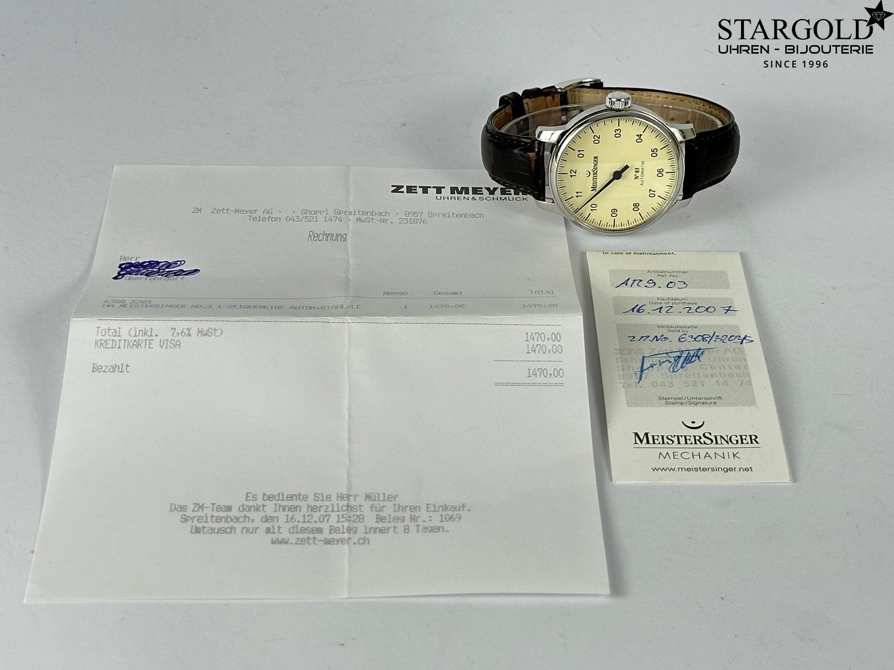 MeisterSinger Orologi: Meistersinger N° 03 - AM903 – Usato da Zürich venduto da Stargold-Uhren 8