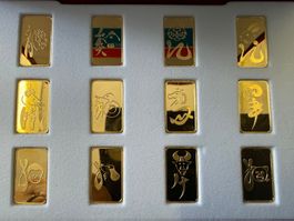 (1115) Etui mit 12 x 5 g Goldbarren, CS, mit Zertifikat