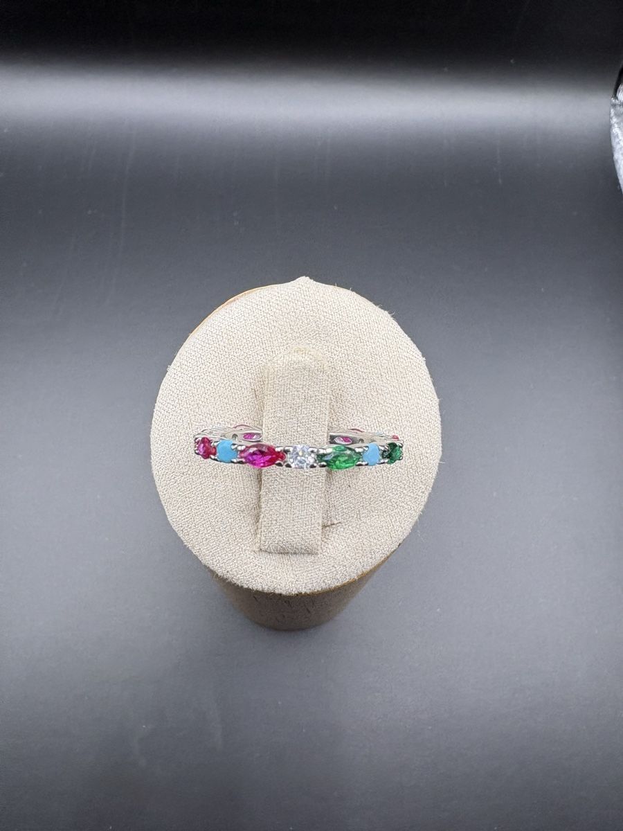 Anelli: Bague fine en argent 925 multicolore, taille 57, neuve! – Nuovo (secondo la descrizione) da Salavaux venduto da mar_6mm5 1