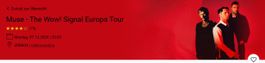 Stehplatz Tickets Muse 07.12.2026 Zürich Hallenstadion