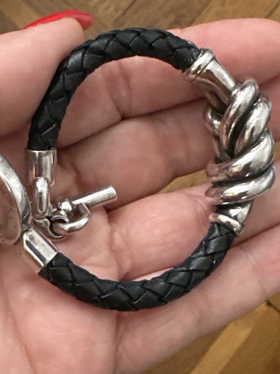 Bracciali & Braccialetti: Bracelet en argent avec cuir – Usato da Montreux venduto da Pipo7878 3