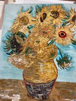 Einzigartiges Mosaikbild - Kopie von Van Goghs “Sonnenblume”