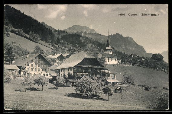 Cartoline postali: AK Oberwil / Simmental, Teilansicht – Usato da Berlin venduto da bartko-reher