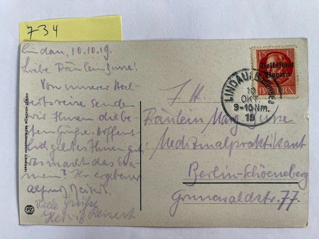 Cartoline postali: alte Ansichtskarte Lindau Hafen, 1919 – Usato da Niederwil AG venduto da dahu75 1