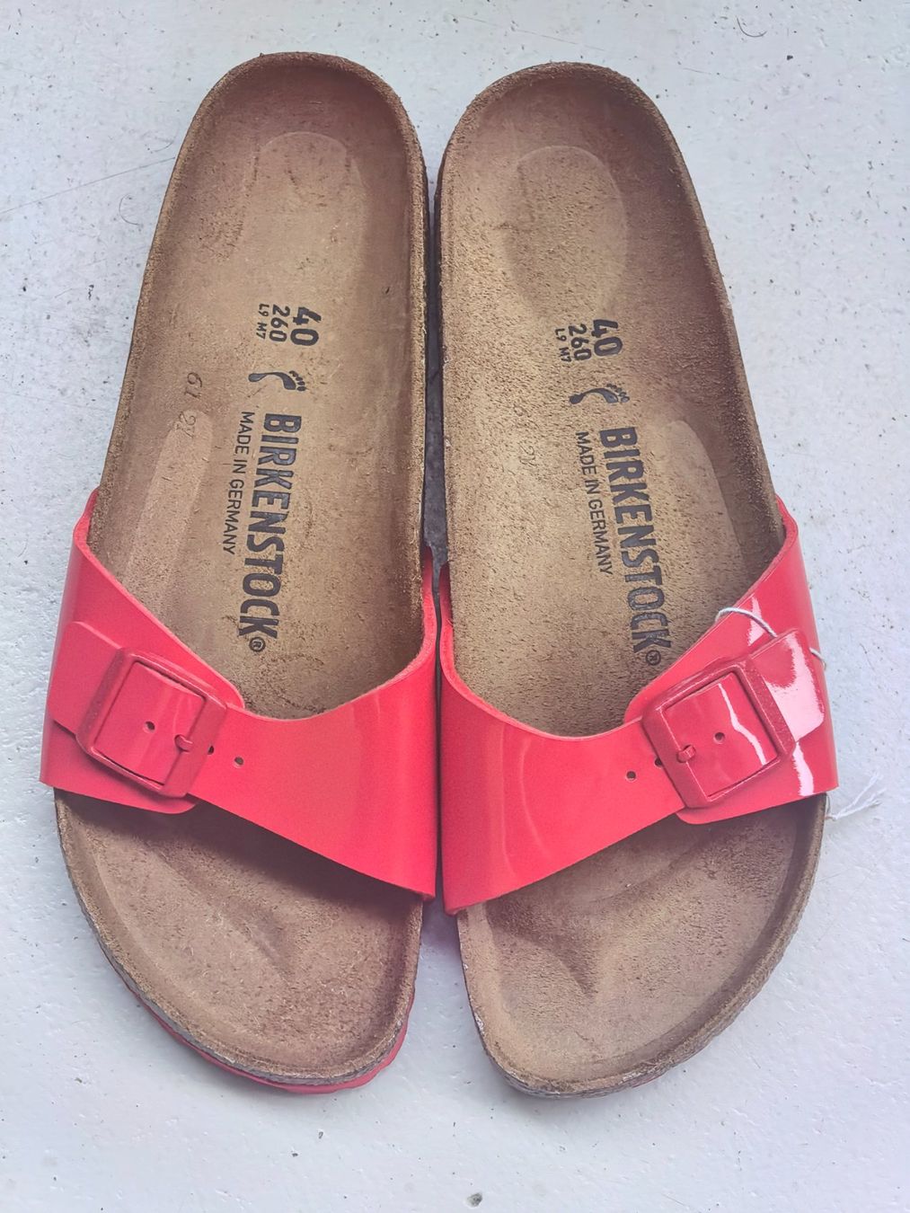 Birkenstock Damenschuhe: Birkenstock Madrid Lack Rot – Neu (gemäss Beschreibung) aus Bad Ragaz von AKahlon