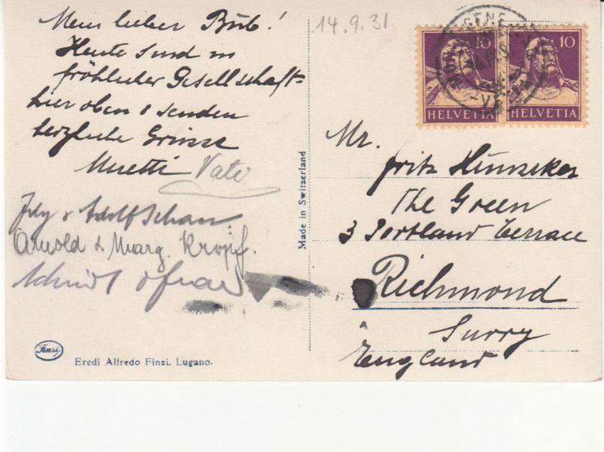 Cartoline postali: Monte Generoso 1931 – Usato da Bürglen TG venduto da StampGraf 1