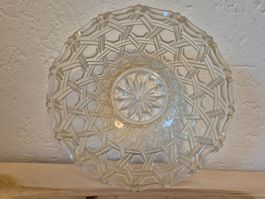 Vintage Pressglasschale mit Sternmuster