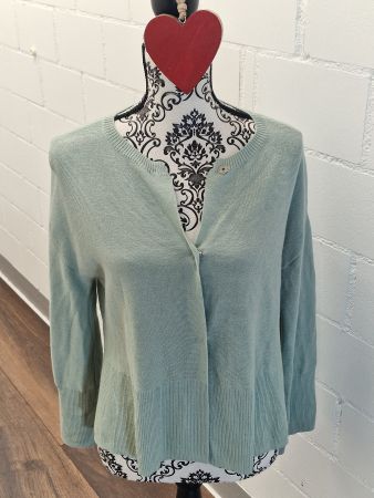 Strickjacke FFC Wolle mintgrün kurzarm XS (gross) wie neu