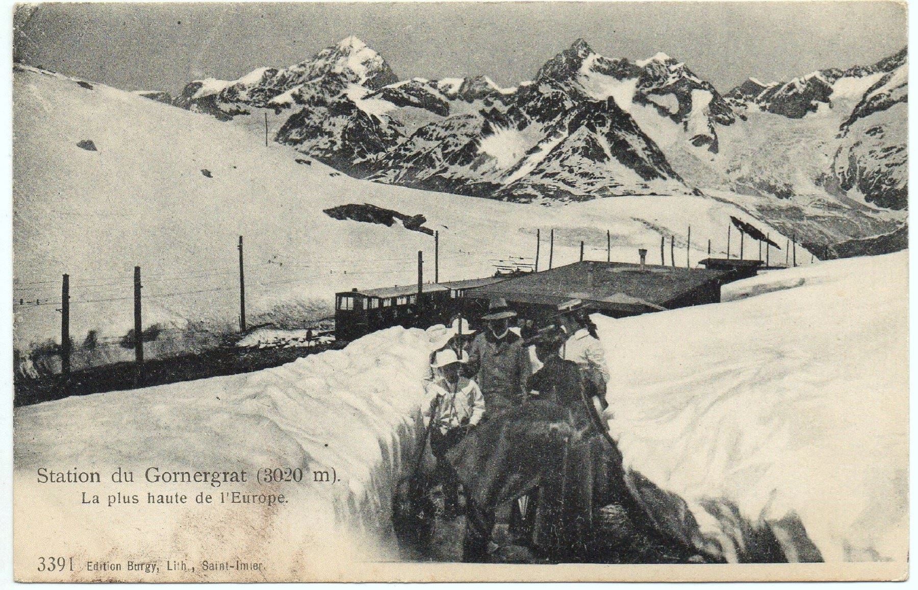 Cartes postales: GORNERGRAT-BAHN 1900 Station belebt – D'occasion à Jona par philajona