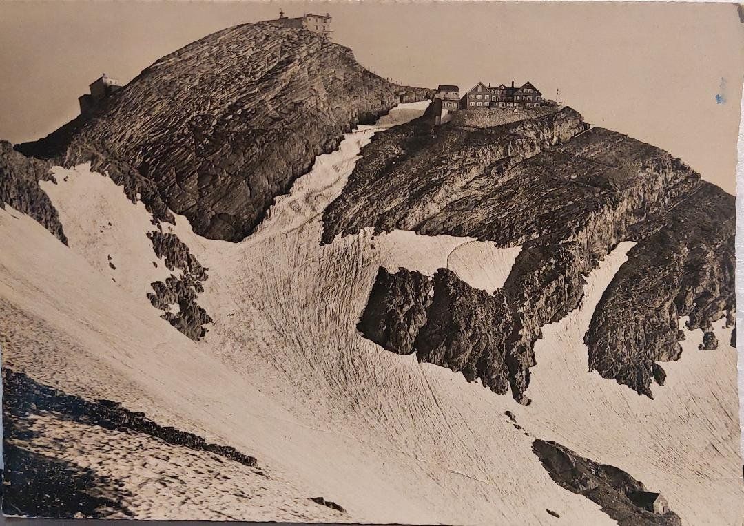 Ansichtskarten: SÄNTIS - Berghotel, Observatorium und Bahnstation - 1952 – Gebraucht aus Delémont von Domdom1