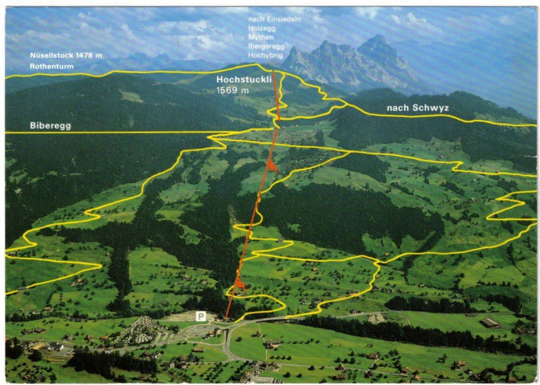 Cartoline postali: Sattel - Liftplan / Reklame – Usato da Binningen venduto da Mountainrider