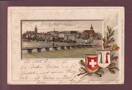 BASEL - Alte Rheinbrücke - 1905 Präge