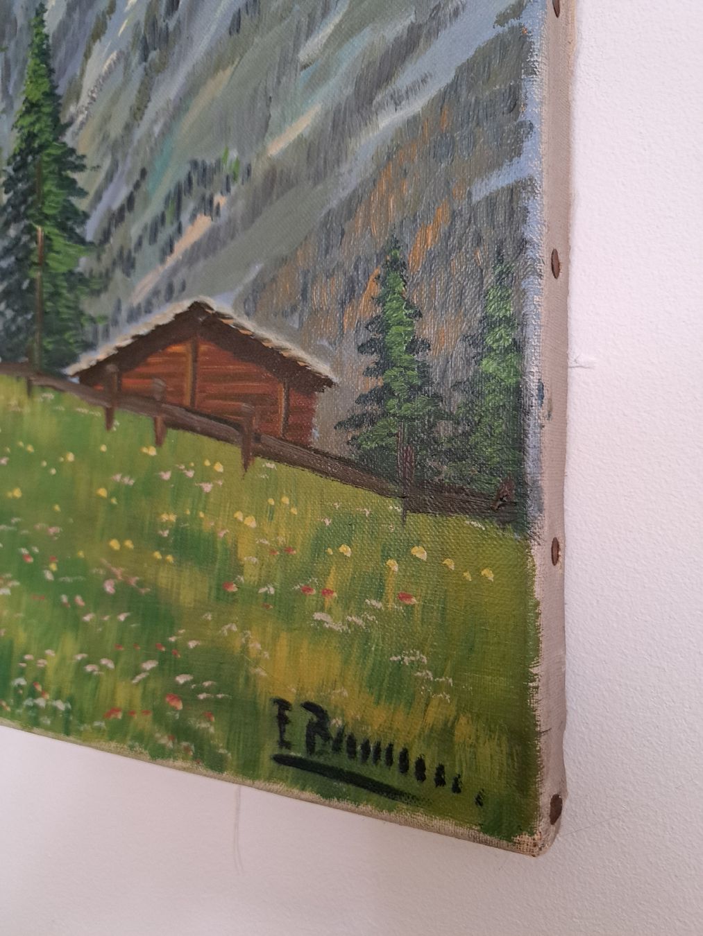 Dipinti: Ölgemälde Berglandschaft Chalet Frühlingsstimmung – Usato da Grossdietwil venduto da hufi10 3