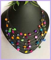 SALE HANDMADE HALSKETTE PERLENKETTE PERLMUTT PERLEN